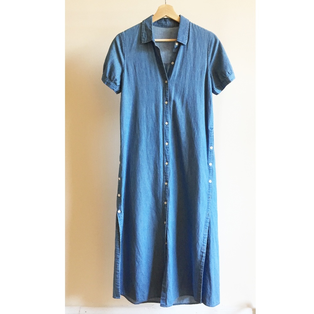 Denim Midi Shirt-Dress